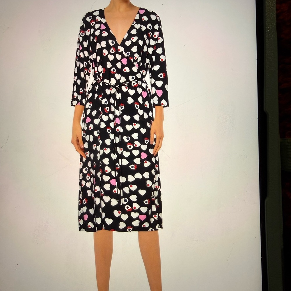 Armani Exchange Black Heart Midi Dress